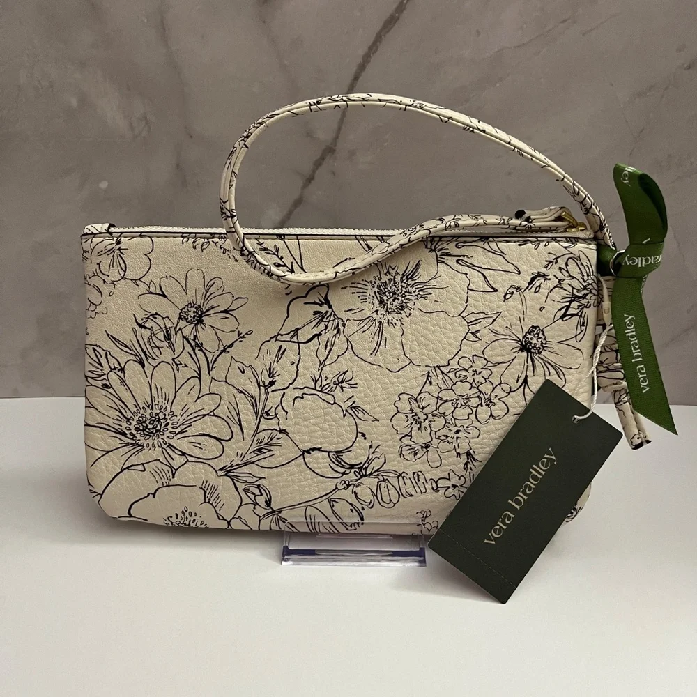 Vera Bradley Cream and Black Floral Wristlet & Wallet Set - Picture 3 of 14